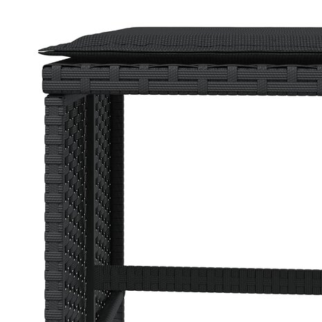Tuinkrukken 4 st met kussens 41x41x36 cm poly rattan zwart 8