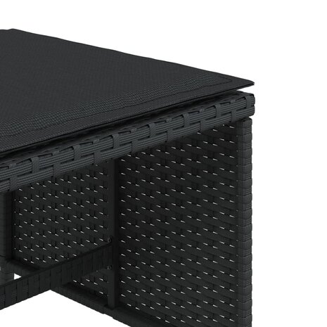Tuinkrukken 4 st met kussens 41x41x36 cm poly rattan zwart 9