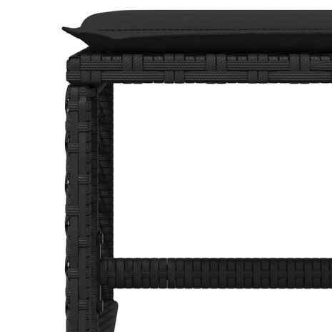 Tuinkrukken 4 st met kussens 41x41x36 cm poly rattan zwart 8