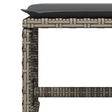 Tuinkrukken 4 st met kussens 41x41x36 cm poly rattan grijs 8