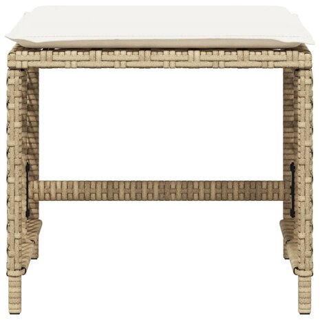 Tuinkrukken 4 st met kussens 41x41x36 cm poly rattan beige 5
