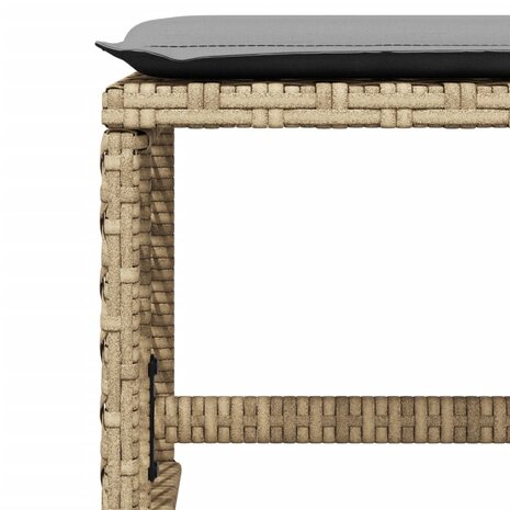 Tuinkrukken 4 st kussens 41x41x36 cm poly rattan gemengd beige 8