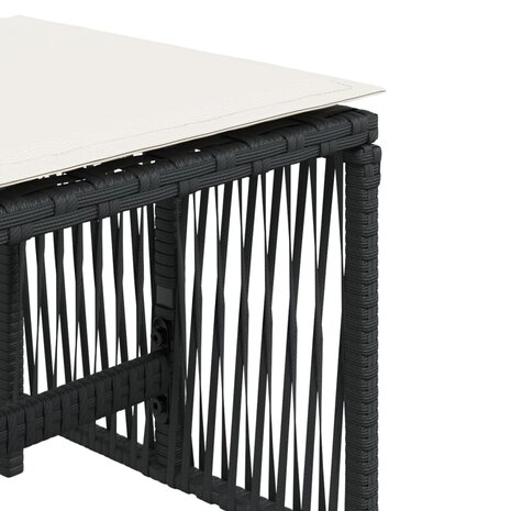 Tuinkrukken 4 st met kussens 41x41x36 cm poly rattan zwart 9