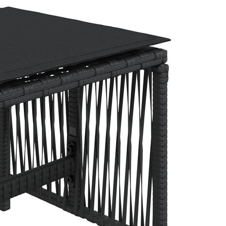Tuinkrukken 4 st met kussens 41x41x36 cm poly rattan zwart 9