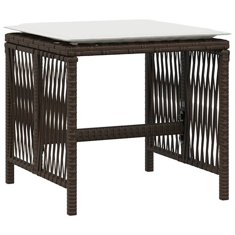 Tuinkrukken 4 st met kussens 41x41x36 cm poly rattan bruin 4
