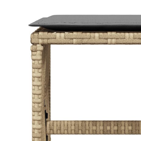 Tuinkrukken 4 st kussens 41x41x36 cm poly rattan gemengd beige 8