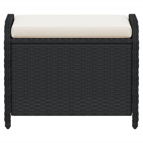 Tuinkruk met kussen 58x46x46 cm poly rattan zwart 4