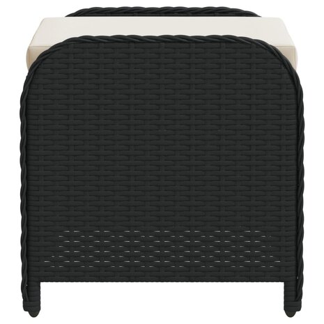 Tuinkruk met kussen 58x46x46 cm poly rattan zwart 5