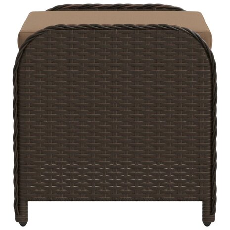 Tuinkruk met kussen 58x46x46 cm poly rattan bruin 5
