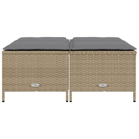 Tuinkrukken met kussens 4 st poly rattan beige 3