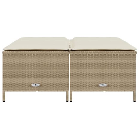 Tuinkrukken met kussens 4 st poly rattan beige 3
