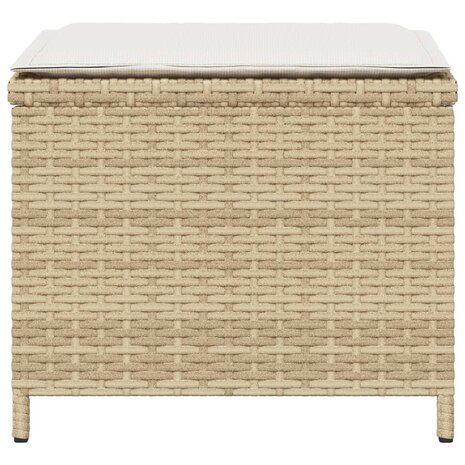 Tuinkrukken 4 st met kussens 40x40x35 cm poly rattan beige 6