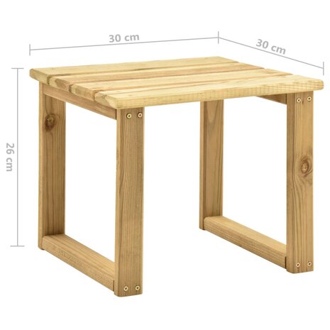 Bijzettafel voor ligbed 30x30x26 cm geïmpregneerd grenenhout 5