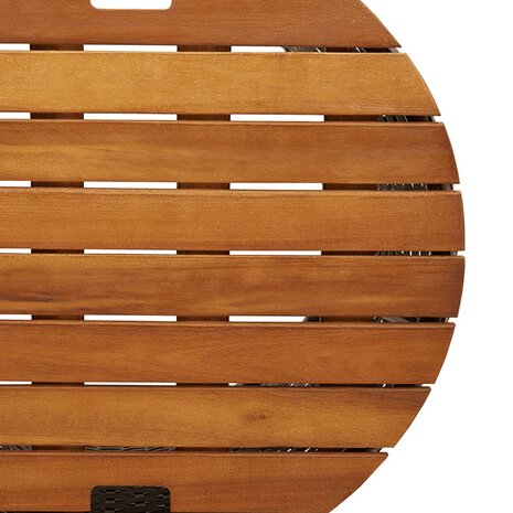 Tuinbijzettafels 2 st met houten blad poly rattan grijs 9
