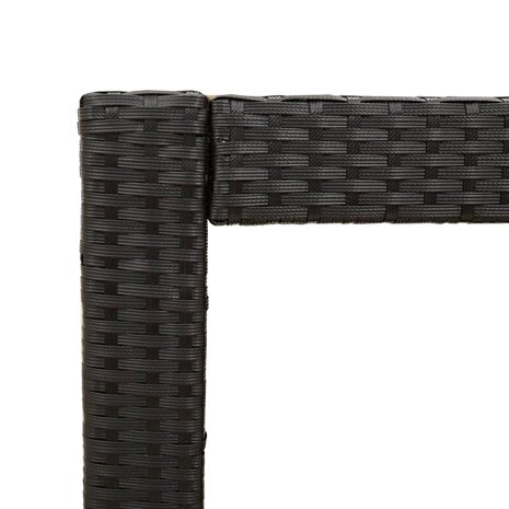 Tuinbijzettafel met houten blad 60x40x75 cm poly rattan zwart 9
