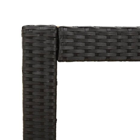 Tuinbijzettafel met houten blad 100x40x75 cm poly rattan zwart 9