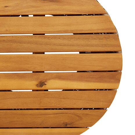 Tuinbijzettafel trommelvormig poly rattan en massief hout beige 7