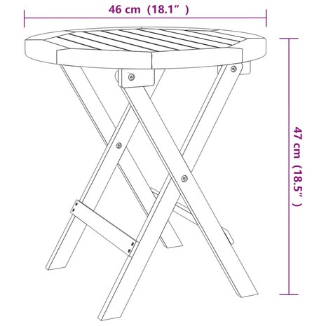Bistrotafel Ø46x47 cm massief acaciahout 6