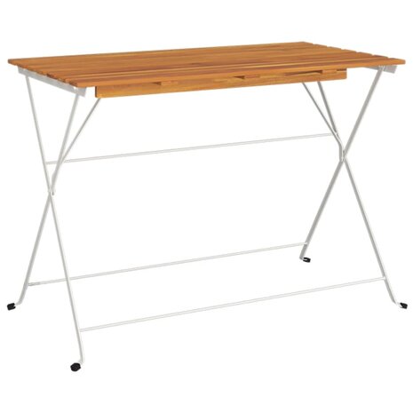 Bistrotafel inklapbaar 100x54x71 cm massief acaciahout en staal 2