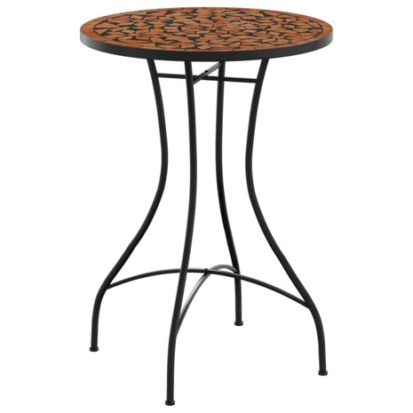 Bistrotafel mozaïek Ø50x70 cm keramiek terracottakleurig 2
