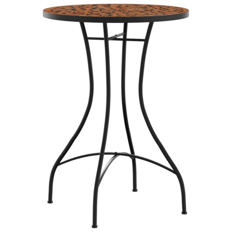 Bistrotafel mozaïek Ø50x70 cm keramiek terracottakleurig 4
