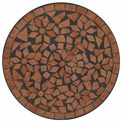 Bistrotafel mozaïek Ø50x70 cm keramiek terracottakleurig 6