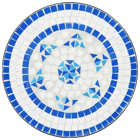 Bistrotafel Ø 50x70 cm keramiek blauw en wit 6