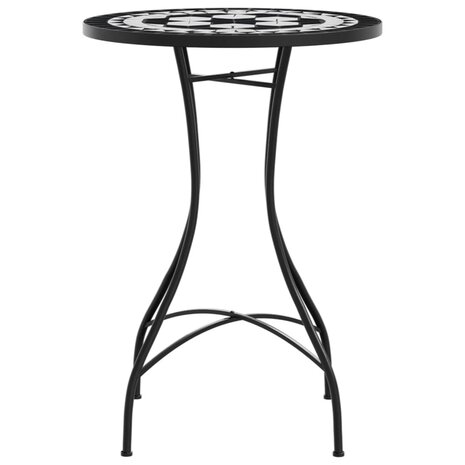 Bistrotafel mozaïek Ø50x70 cm keramiek zwart en wit 5