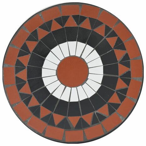 Bistrotafel mozaïek Ø50x70 cm keramiek terracottakleurig en wit 6