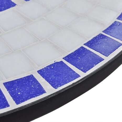 Bistrotafel 60 cm mozaïek blauw en wit 4
