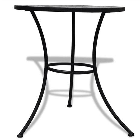 Bistrotafel 60 cm mozaïek zwart en wit 3