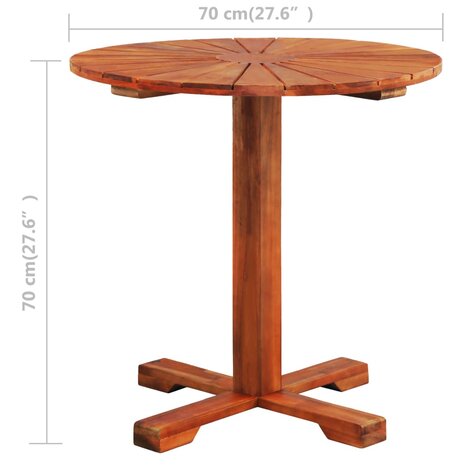 Bistrotafel 70x70 cm massief acaciahout 6