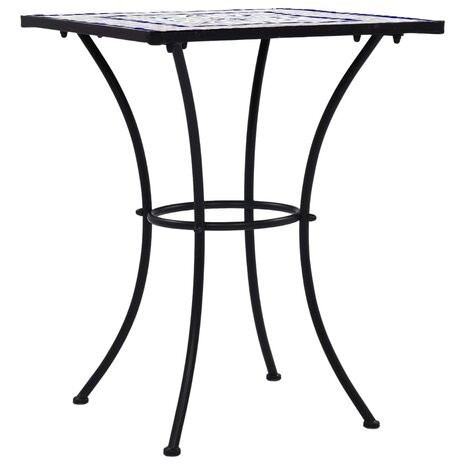 Bistrotafel mozaïek 60 cm keramiek blauw en wit 2