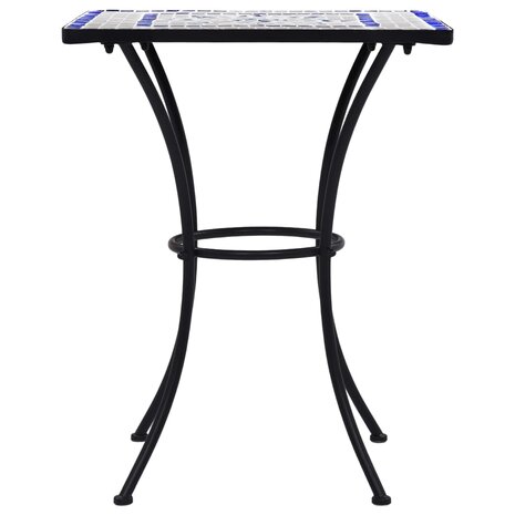 Bistrotafel mozaïek 60 cm keramiek blauw en wit 3