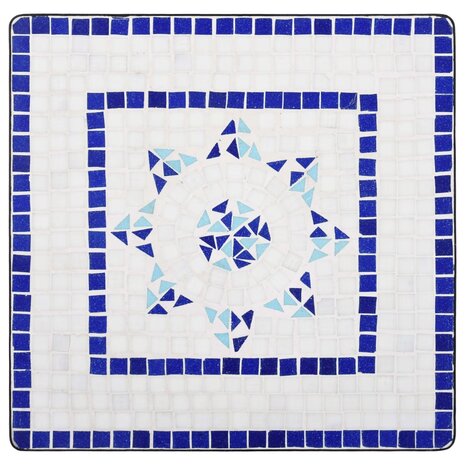 Bistrotafel mozaïek 60 cm keramiek blauw en wit 6