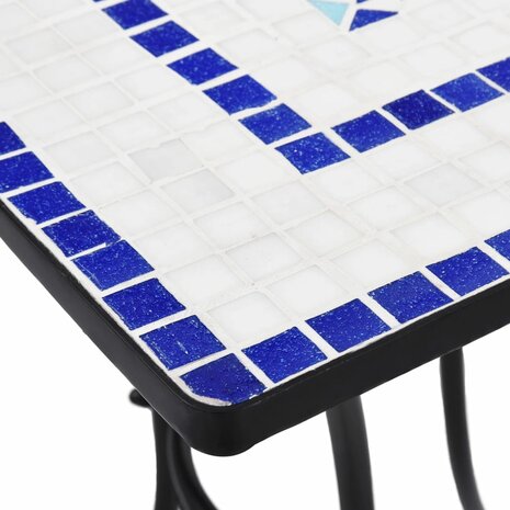 Bistrotafel mozaïek 60 cm keramiek blauw en wit 7