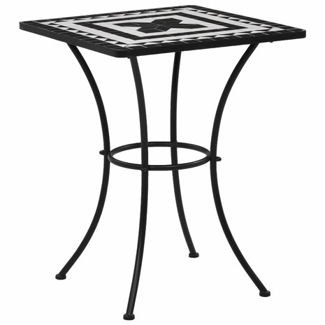 Bistrotafel mozaïek 60 cm keramiek zwart en wit 1