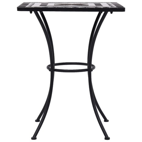 Bistrotafel mozaïek 60 cm keramiek zwart en wit 3