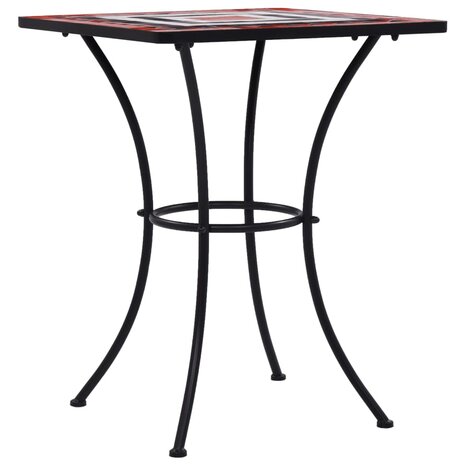 Bistrotafel mozaïek 60 cm keramiek terracottakleurig en wit 2