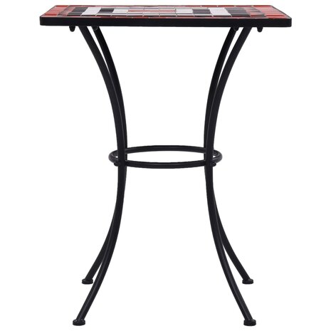 Bistrotafel mozaïek 60 cm keramiek terracottakleurig en wit 3
