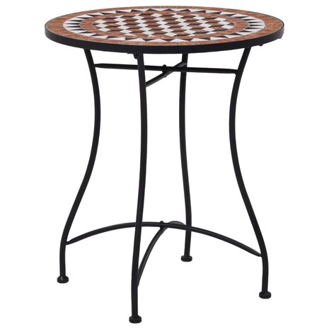 Bistrotafel mozaïek 60 cm keramiek bruin 1