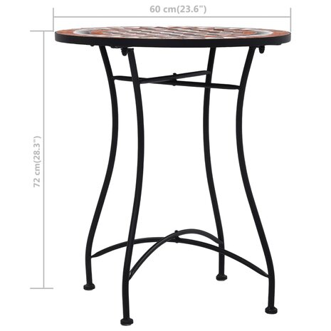 Bistrotafel mozaïek 60 cm keramiek bruin 7