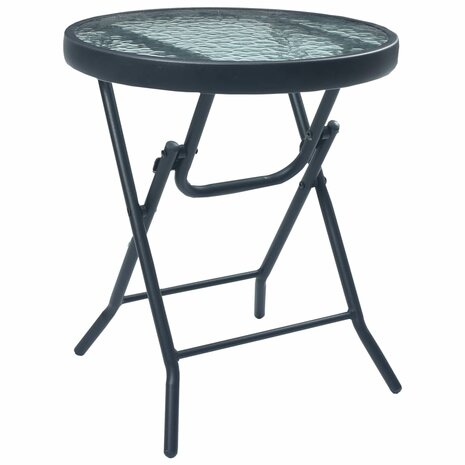 Bistrotafel 40x46 cm staal en glas zwart 1