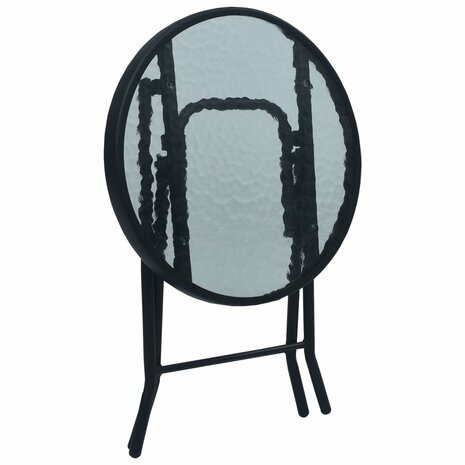 Bistrotafel 40x46 cm staal en glas zwart 4