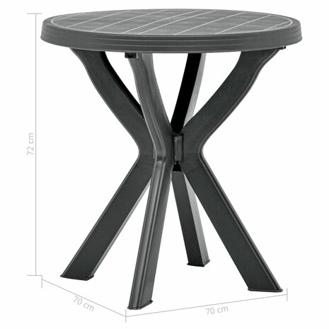 Bistrotafel Ø70 cm kunststof antraciet 5