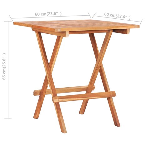 Bistrotafel inklapbaar 60x60x65 cm massief teakhout 7