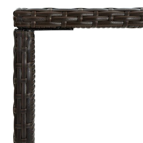 Tuinbartafel 70x70x110 cm poly rattan en glas bruin 4
