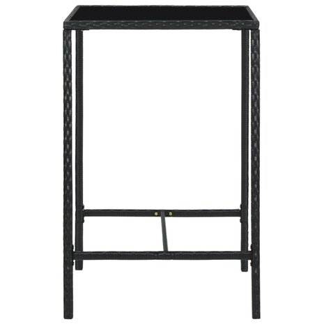 Tuinbartafel 70x70x110 cm poly rattan en glas bruin 3