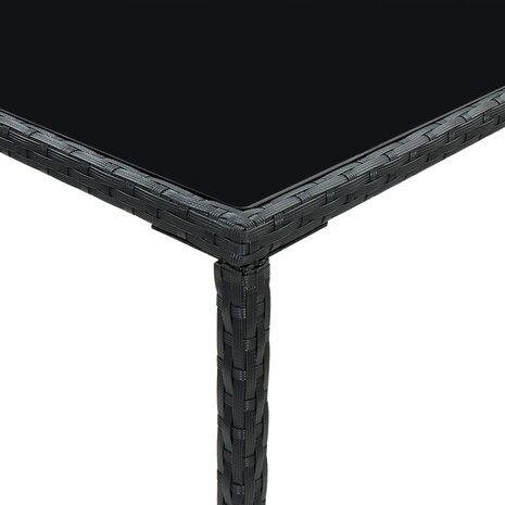 Tuinbartafel 70x70x110 cm poly rattan en glas bruin 5