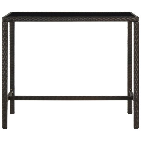 Tuinbartafel 130x60x110 cm poly rattan en glas bruin 2